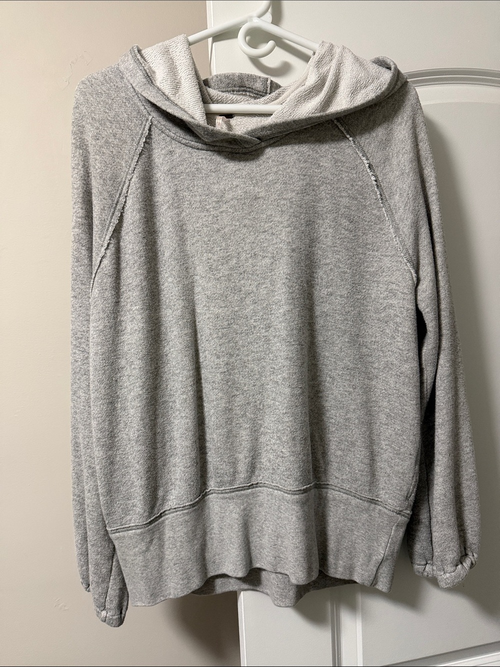 Free People Light Gray Hooded Sweater